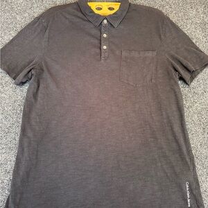 Calvin Klein Jeans Men's Dark Charcoal Polo with Chest Pocket